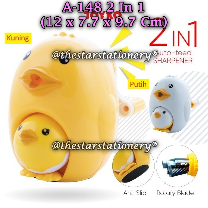 

(1 Biji) Rautan Meja Putar JOYKO A-148 2 In 1 Sharpener Rautan Serutan Putar Joyko A-148 (1 Biji)