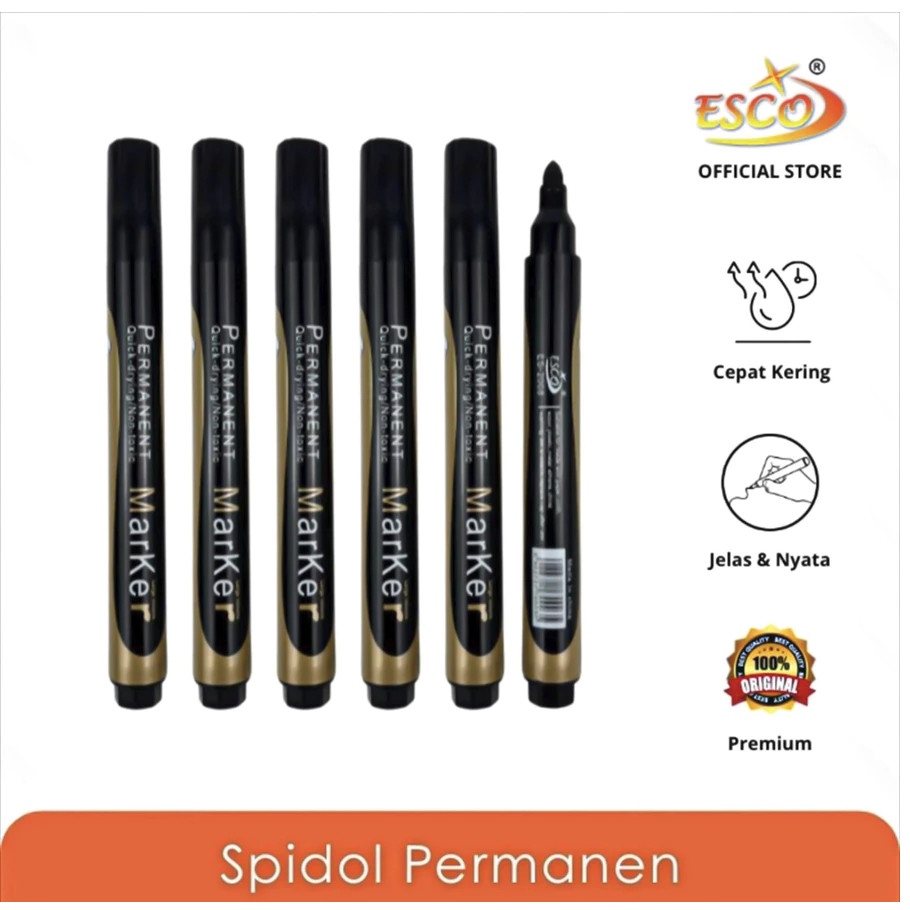 

Spidol Besar Permanent Esco Warna Hitam Permanen Isi Tinta Banyak Berkualitas
