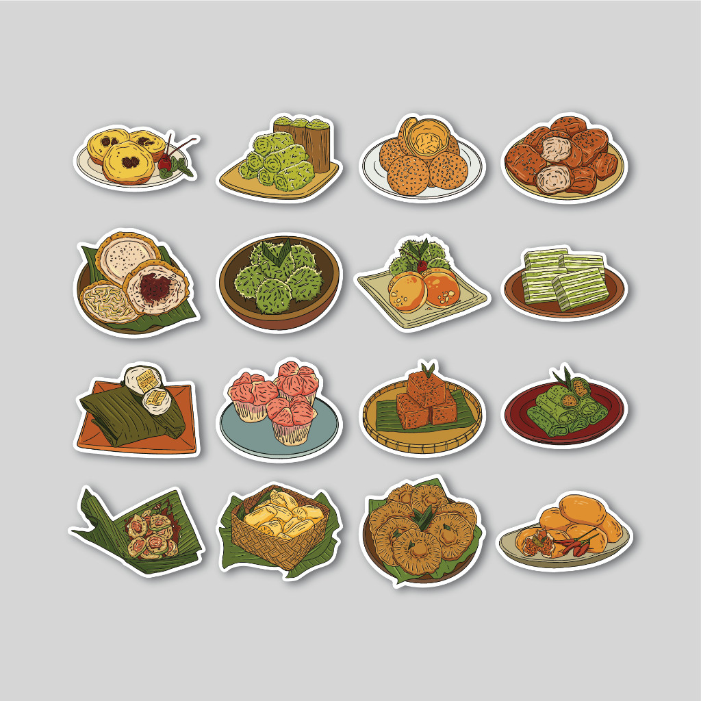 

Sticker Pack Indonesian Traditional Snack | Sticker Tumblr | Stiker Laptop Koper Helm