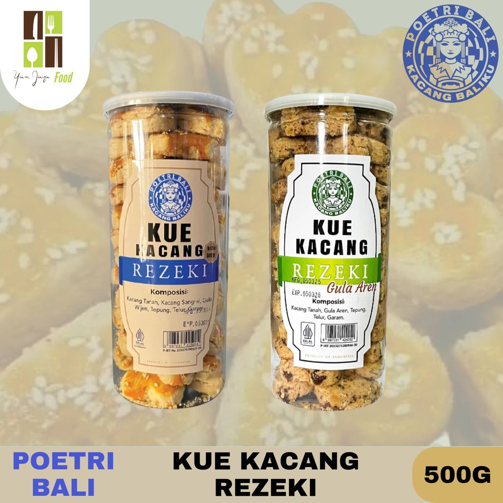 

Poetri Bali Kue Kacang Rezeki Kemasan 500g / Kue Kacang Original & Kue Kacang Gula Aren
