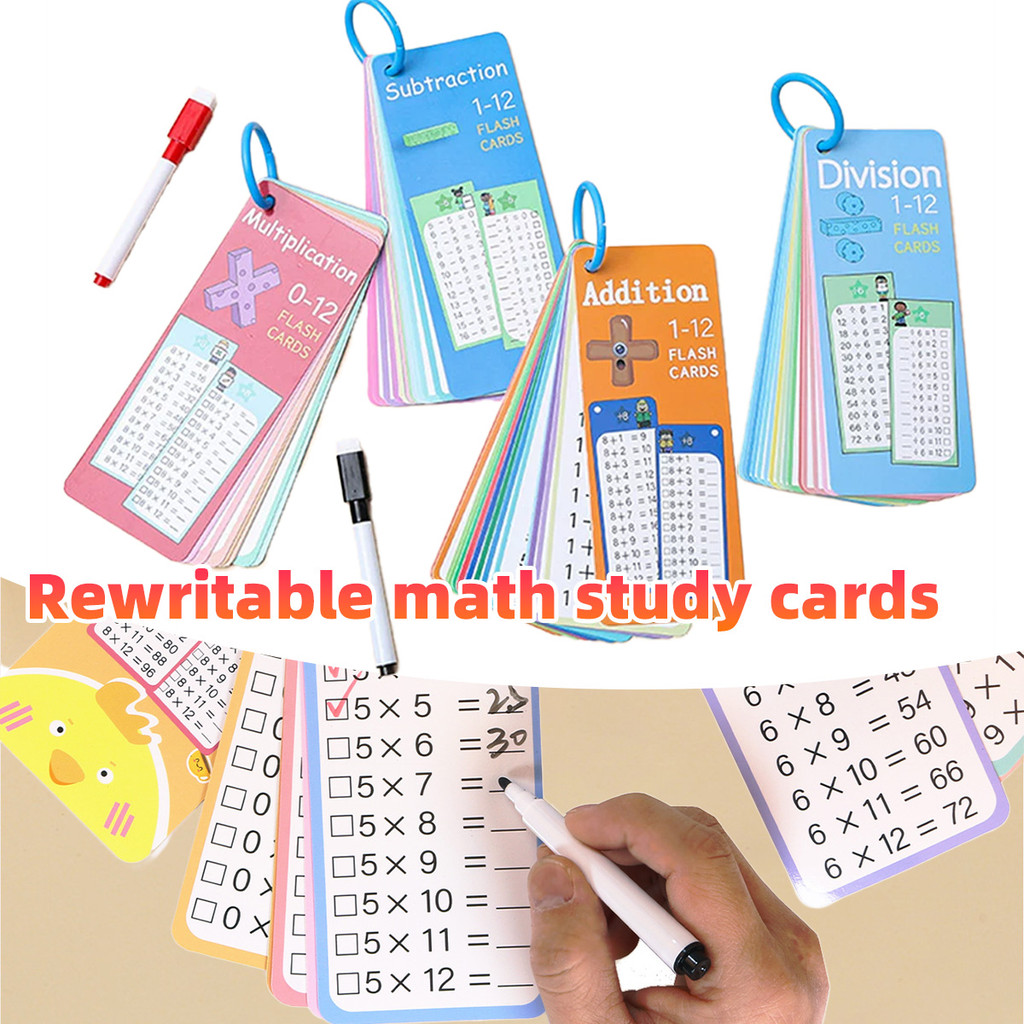 1 Set Flashcard Tabel Perkalian Edukasi Anak Tabel Perkalian Pembagian Pertambahan/Penambahan/Pengur