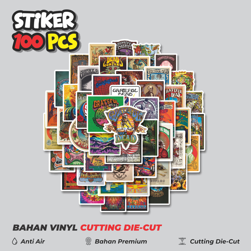 

Terbaru! 50 pcs Stiker Poster Grateful Dead Retro Dekorasi Lucu Kreatif untuk Notebook, Skateboard, HP