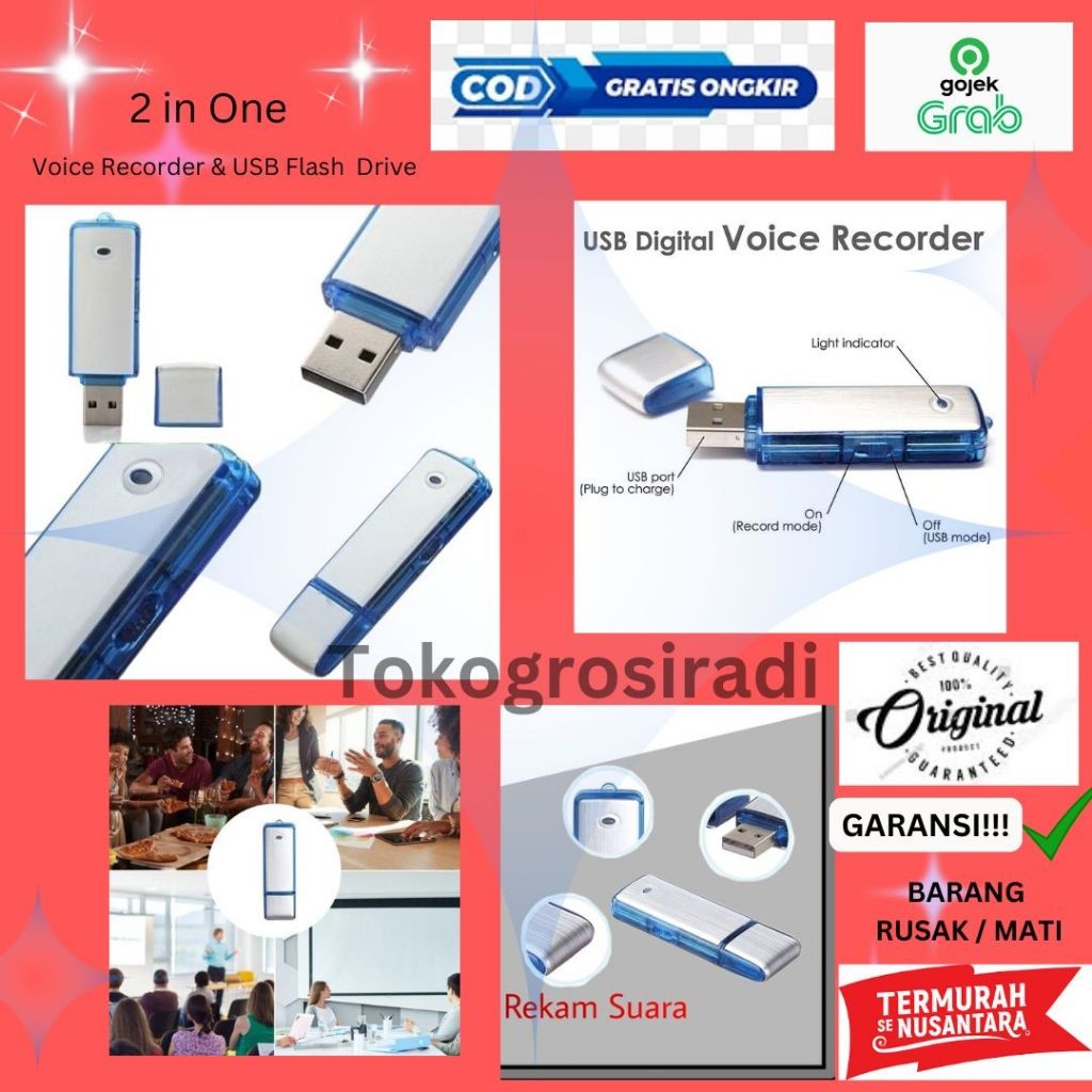 Alat Perekam Suara Tersembunyi Mini Voice Recorder