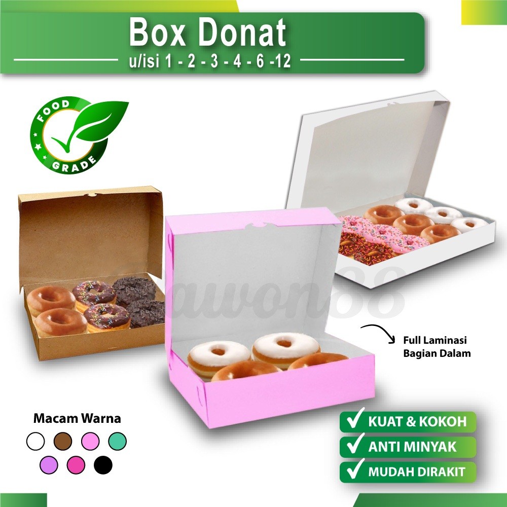 Box Donat - Dus Kue - Kotak Donut - Kotak Kue - Polos