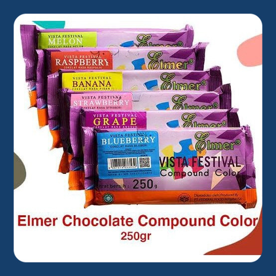

Elmer Chocolate Compound Colour 250gr / Coklat Blok Warna 250gr