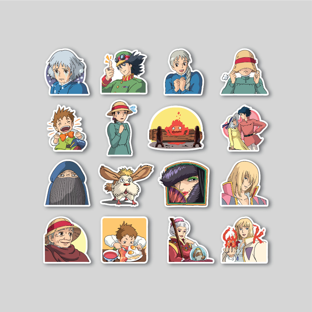 

Sticker Pack Howl's Moving Castle | Stiker Tumbler Laptop | Stiker Koper Helm