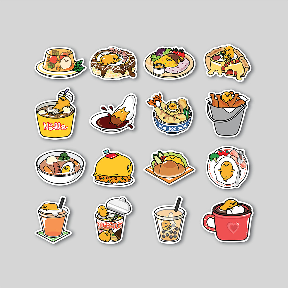 

Sticker Pack Gudetama Gourmet | Sticker Tumbler | Stiker Laptop Koper Helm