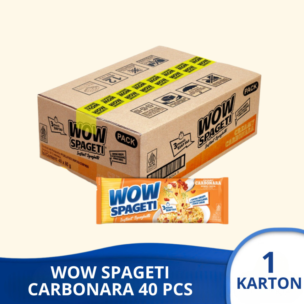 

(1 KARTON) WOW SPAGETI CARBONARA Pasta isi 40 pcs