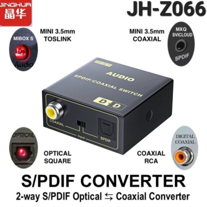 

JINGHUA JH-Z066 Digital S/PDIF Converter 2-way Optical-Coaxial 192kHz - CONVERTER ONLY