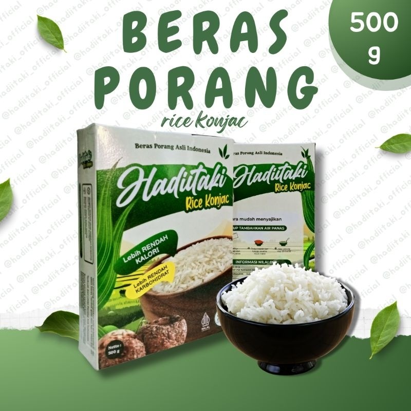 

HADIITAKI Beras Porang 500 Gram - Shirataki/Konjac Rice