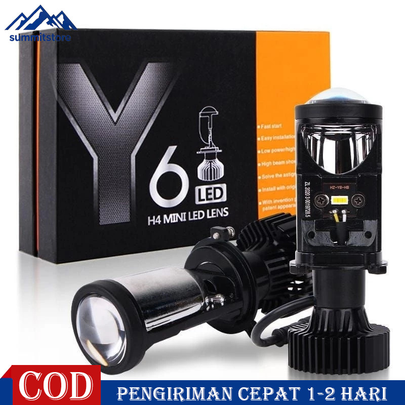 Mini Projie Y7D Lampu LED Super Terang Y11 H4 50/80/120/150watt Headlamp Lensa Proyektor Y7