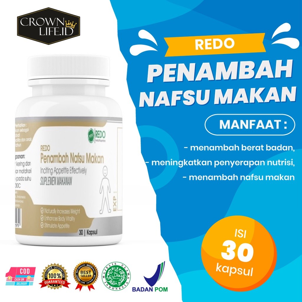 REDO PENAMBAH NAFSU MAKAN - SUPLEMEN PENAMBAH NAFSU MAKAN ANAK ORIGINAL / OBAT TAMBAH NAFSU MAKAN / 