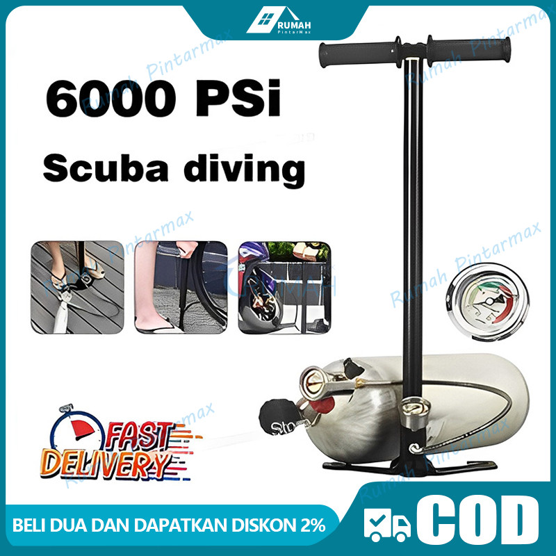 POMPA PCP 6000 PSI POMPA PCP BARRACUDA 4 STAGE MANOMETER 6000 PSI STAINLES STEEL BONUS KUPLER