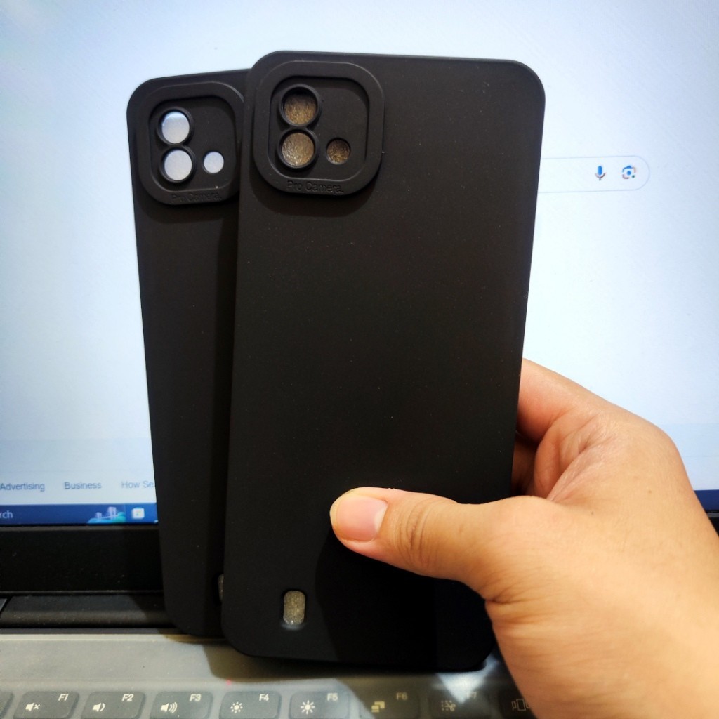 Case Pro Camera Full Black Realme C20, Realme C21, Realme C25 Silikon TPU Pro Camera Hitam Polos