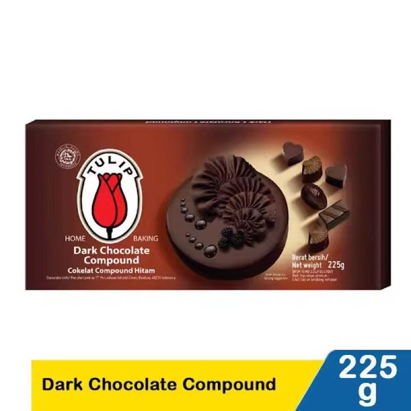 

Tulip Dark Chocolate Compound 225g Coklat Compound Hitam DCC