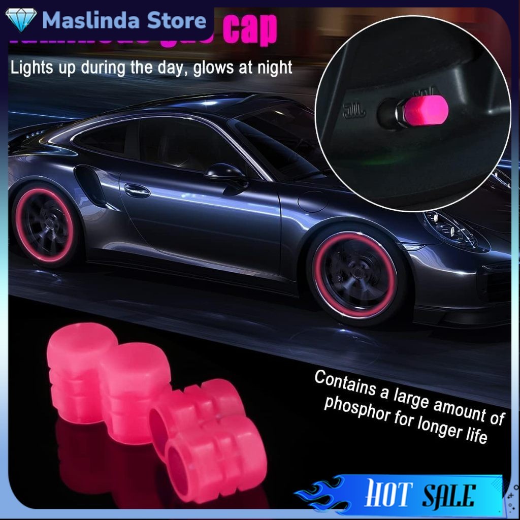 Tutup Pentil Ban Mobil Motor Neon Cap 4 PCS  / Pentil Ban Sepeda Keren / Alat Tutup Pentil Ban Keren