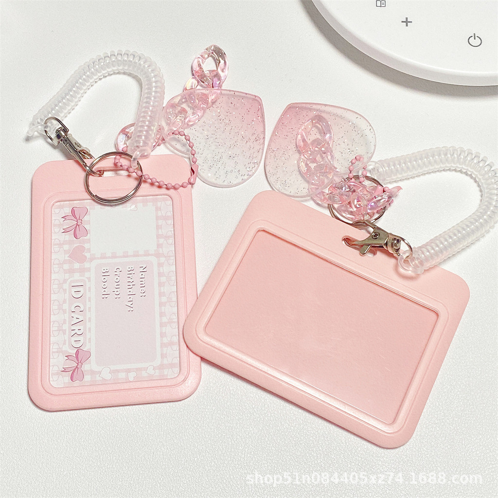 

High-looking Glitter Powder Love Cloud Gradient Gu Card Keychain Bus Card Student ID Card Holder
