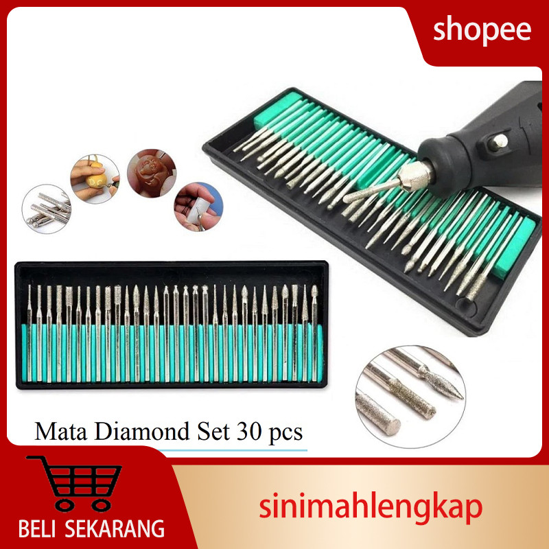 Mata Bor Grafir Diamond Set 30Pcs Ukir Engraving Kikir Batu Giok Mini Grinder