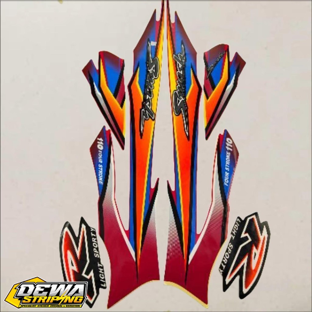 STIKER STRIPING MOTOR SMASH 2003 MERAH