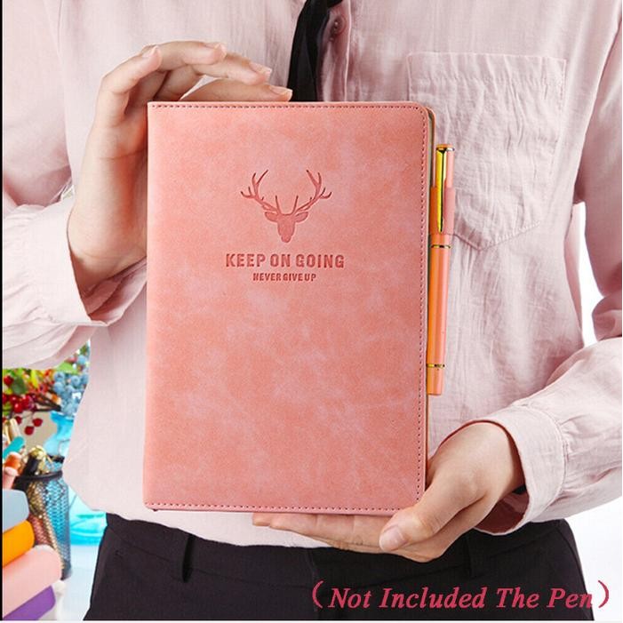 

AHHA Catatan Buku Agenda Kerja Notebook A5 Hardcover Kulit Tebal - Baby Pink