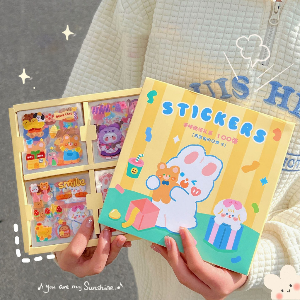 

25/100 Pcs Cartoon Cute Sticker Pack Handbook Material Sticker Waterproof Handbook Sticker