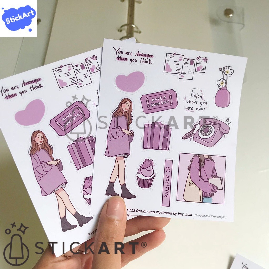 

[STICKART] korean girls sticker set/ stiker jurnal/ stiker aesthetic KP113 BAHAN DAN KWALITAS PREMIUM