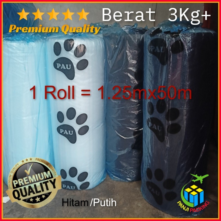

KAYDEN STORE Bubble Wrap Bening / Hitam Premium 3kg Plus Buble Warp Paw Tebal 1 Roll