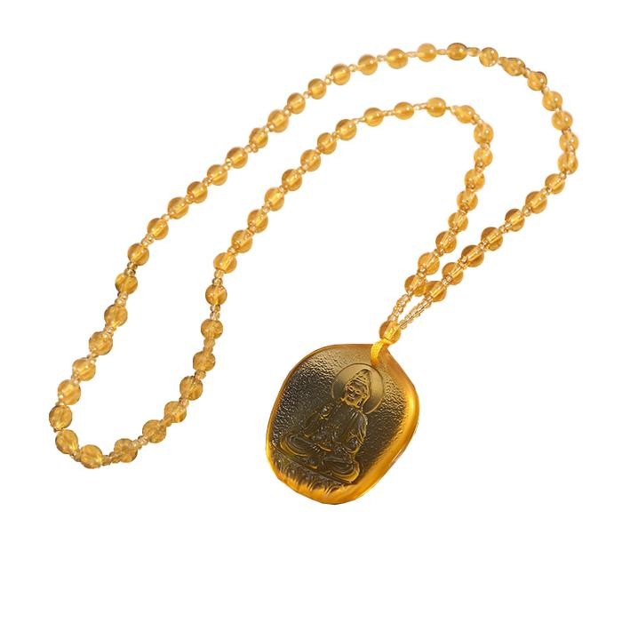 Liontin Kalung Buddha Sayu Liuli Liontin Berdana Kalung Liontin Buddha Maitreya / Buddha Pengobatan 