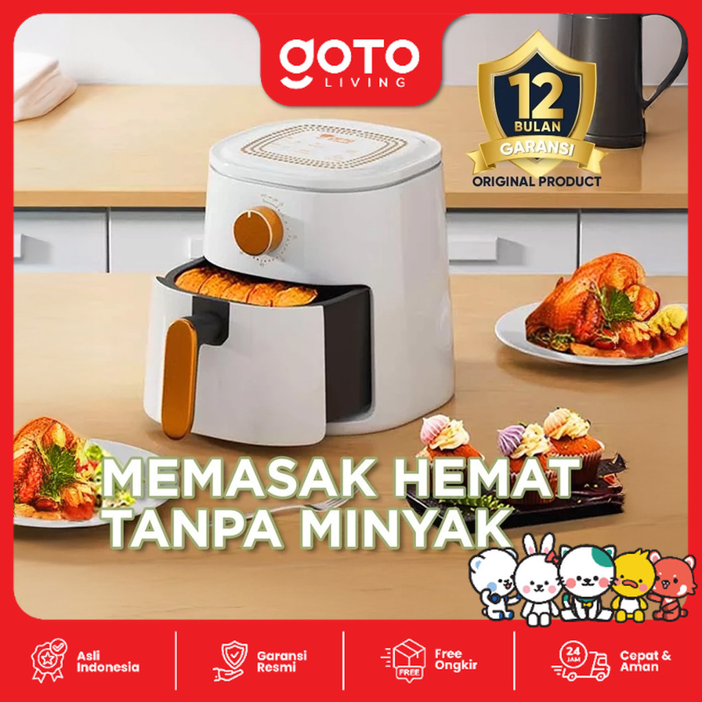 Goto Carlson Air Fryer 4L Mesin Penggorengan Tanpa Minyak Low Watt