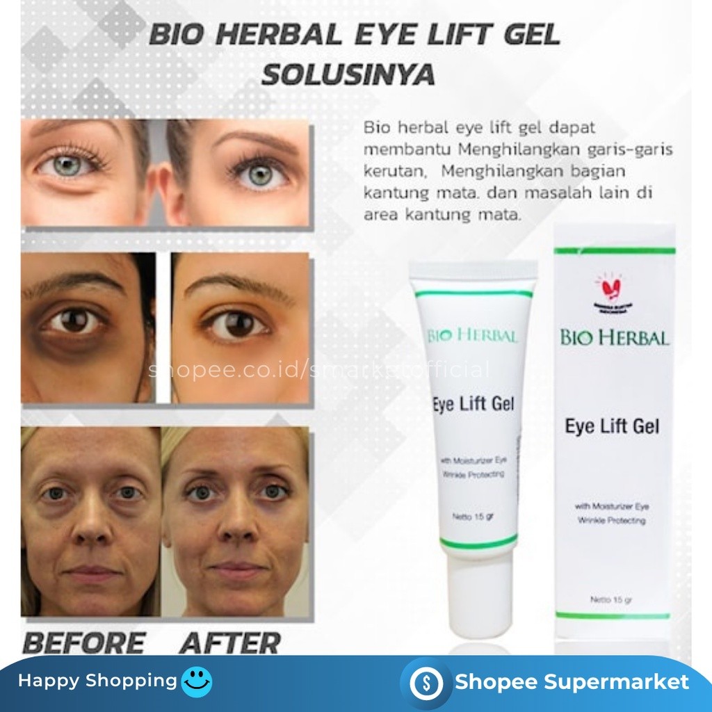 Penghilang Mata Panda dan Kerutan Ampuh BIO HERBAL EYE LIFT GEL ORIGINAL BPOM