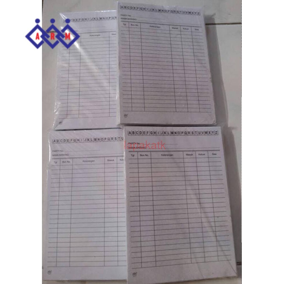 

Kartu stok persediaan kecil / Stock card kuarto x Best Seller