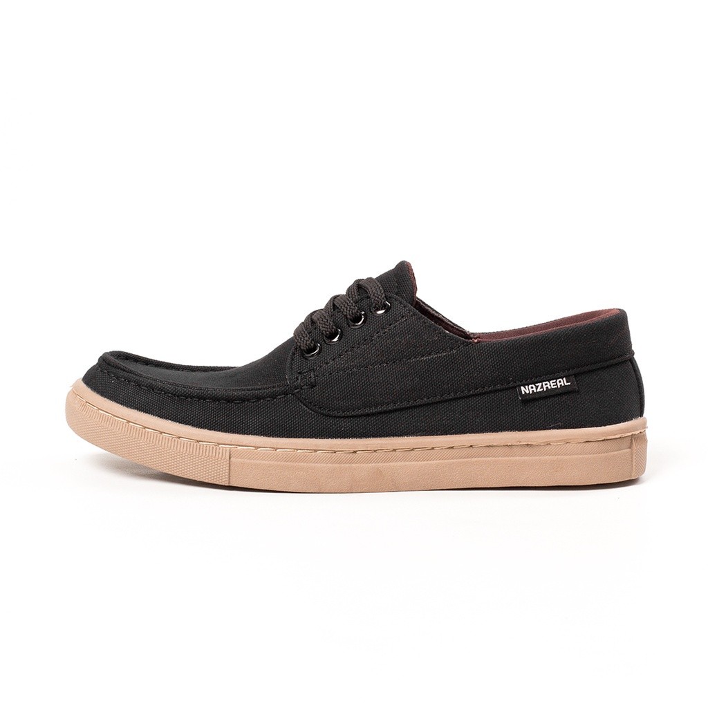 NAZREAL - Draco Black Mocca Sepatu Sneakers Pria Casual / Sepatu Sneakers Hitam