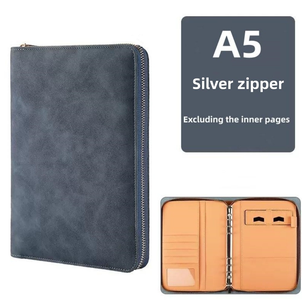 

Business zipper bag note book A5 loose-leaf notebook Office notepad book multi-functional imitation leather meeting record book