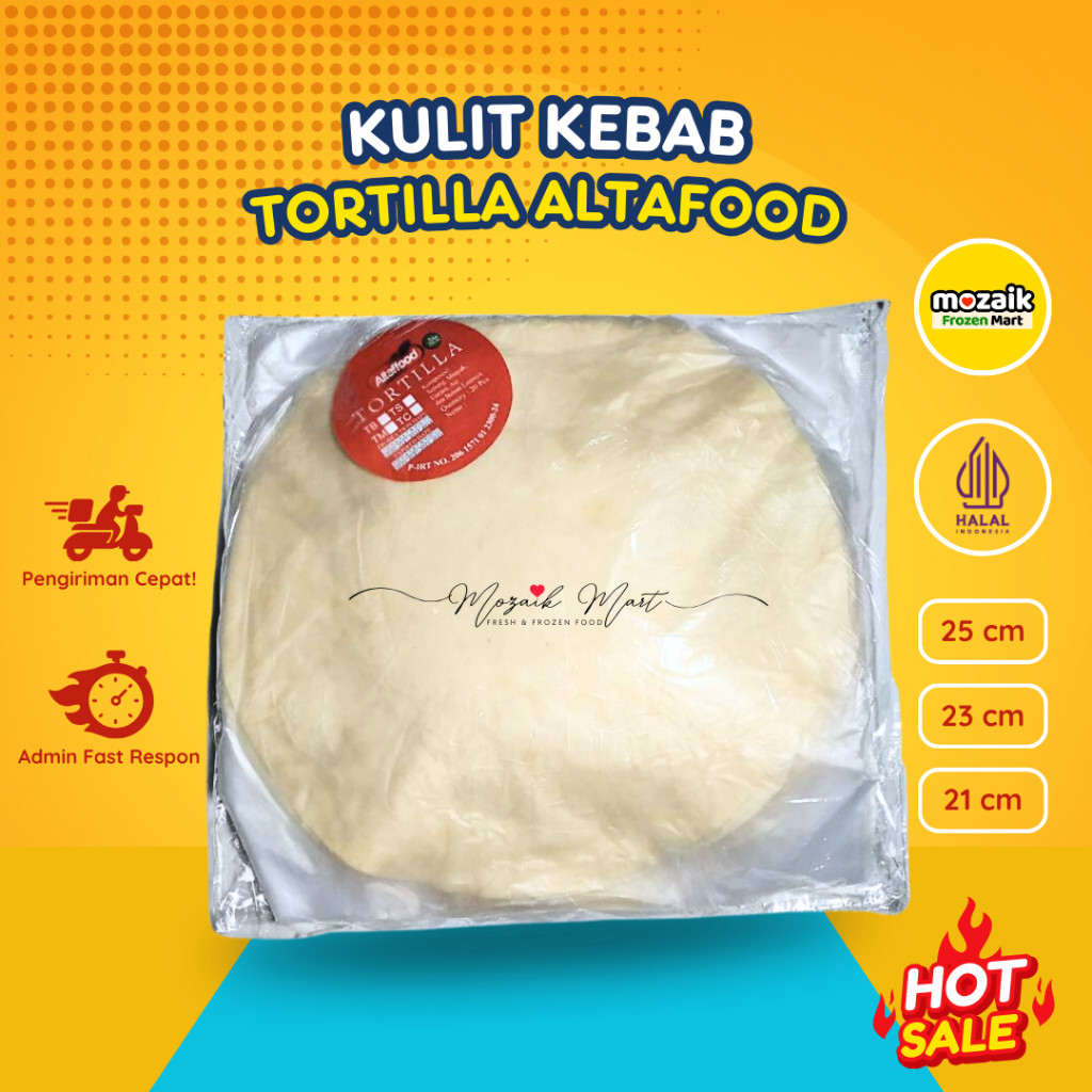

Kulit Kebab Tortilla Altaffood - Altafood Tortila Kebab Besar 25 cm, 23 cm & Mini 21 cm