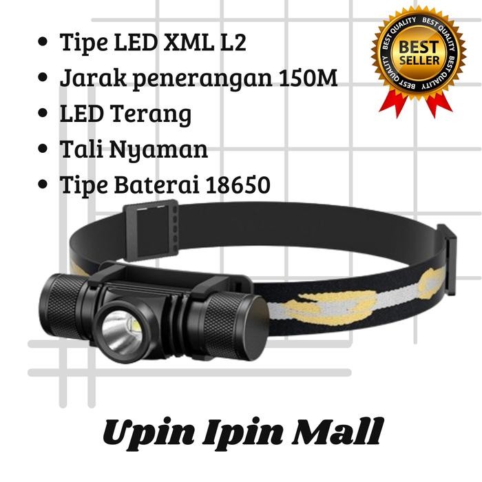 Senter Kepala Headlamp Flashlight Headlight LED XML L2