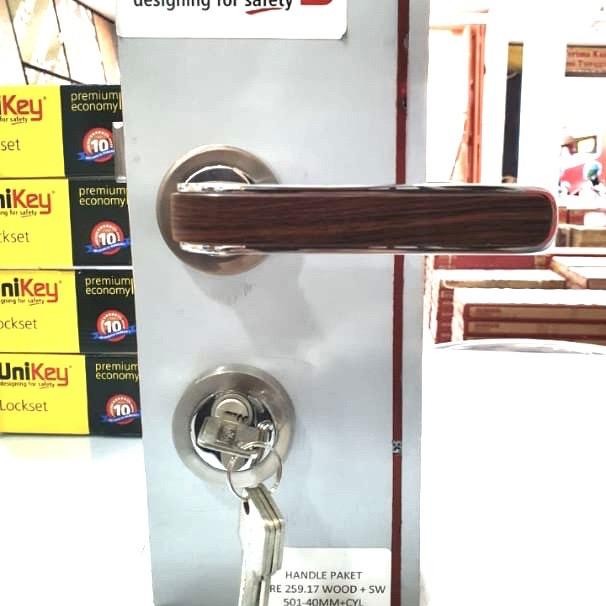Kunci Pintu Premium Set Unikey Handel Pintu HRE WOOD