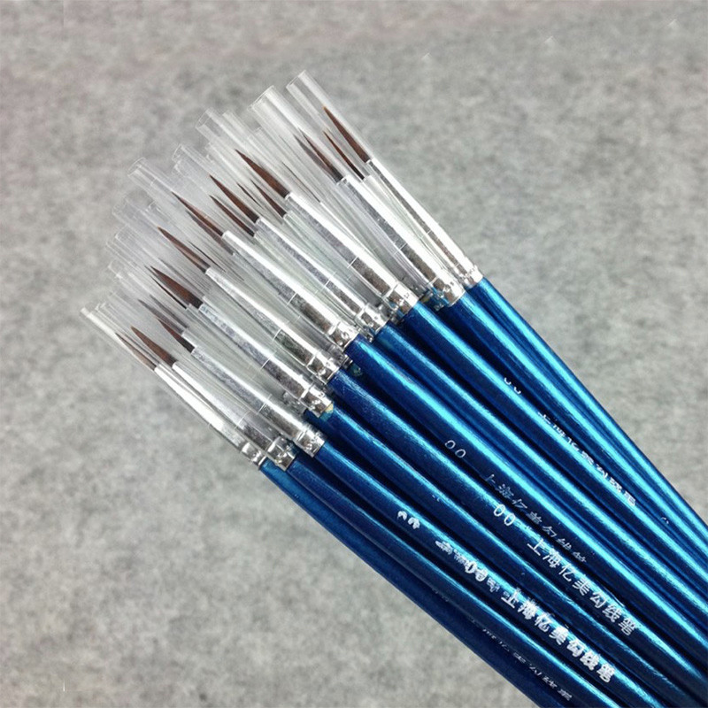 

20 Pcs/Set Fine Hand Painted Thin Hook Line Pen Blue Art Supplies Drawing Art Pen Paint Brush Nylon Brush Painting Pen