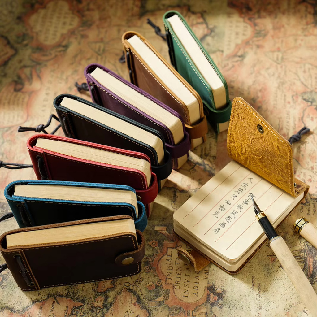 

Vintage Handmade Mini Notebook Planner Genuine Leather Retro Cute Diary Journal Portable Notepad Sketchbook Organizer Stationery