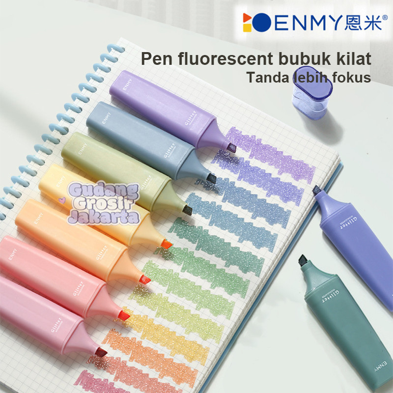 

4pcs Glitter Highlighter / Pen Bujo Journaling Hiasan Gliter Bolpen Warna Bullet Deco DIY Scrapbook Stabilo