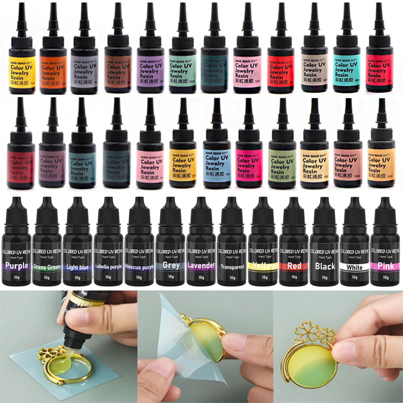 

10g UV Resin Glue Colors Ultraviolet Glue Epoxy Resin Adhesive Curing Solar Cure Sunlight Hard Quick Drying For Jewelry Making