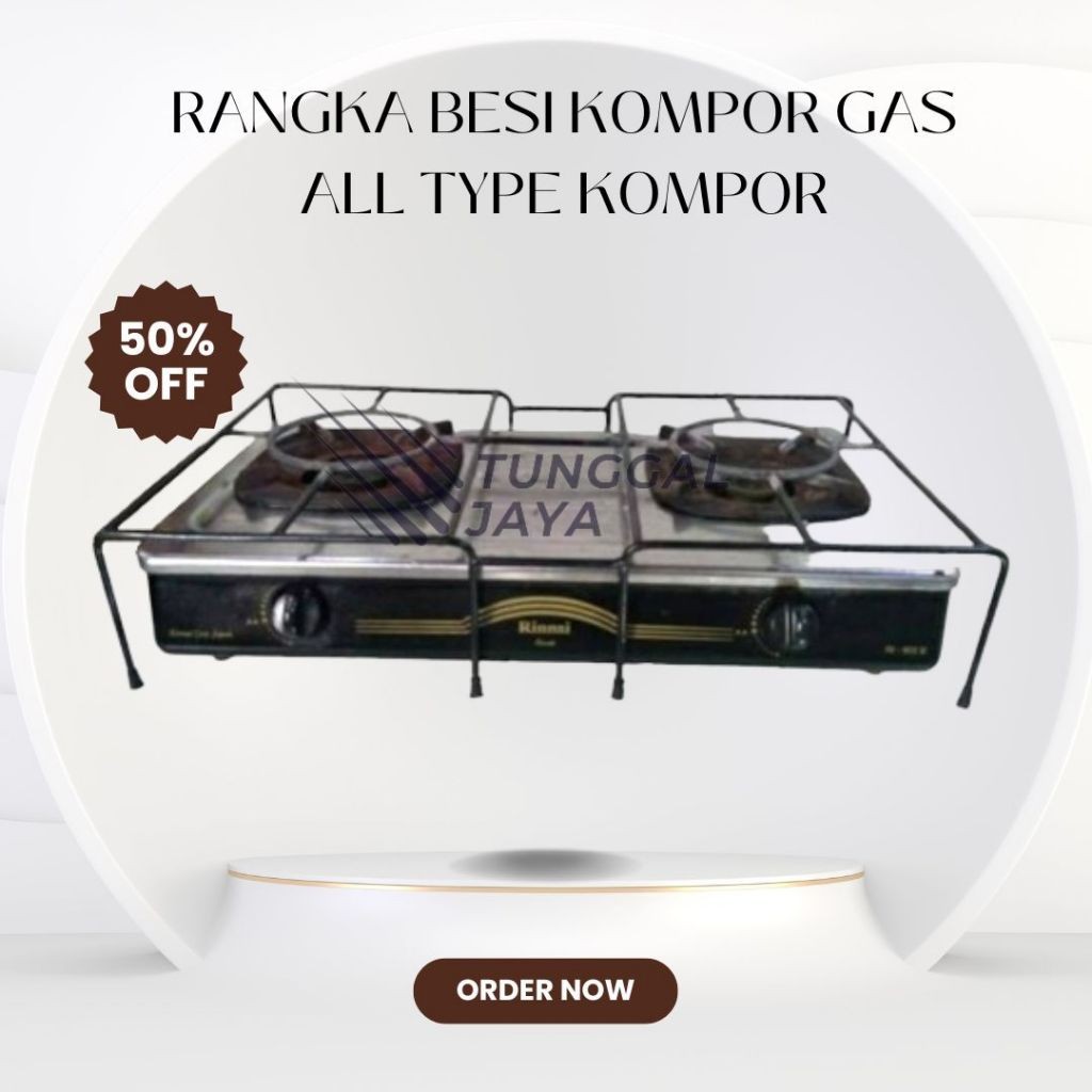 Tungku Kompor Gas Rinnai 2 Tungku Rangka Besi Kompor Gas UniversalCO