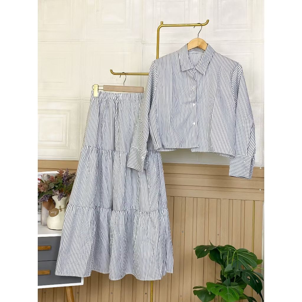 FUTURE - ZRD SET MAXITA KEMEJA DENGAN ROK PANJANG MODEL TERBARU VIRAL / CLARA One Set | Kemeja Wanit