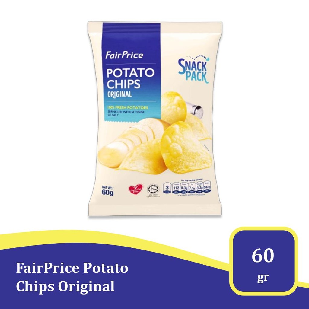 

FairPrice Potato Chips Original 60g – Keripik Kentang Asli Renyah Import USA