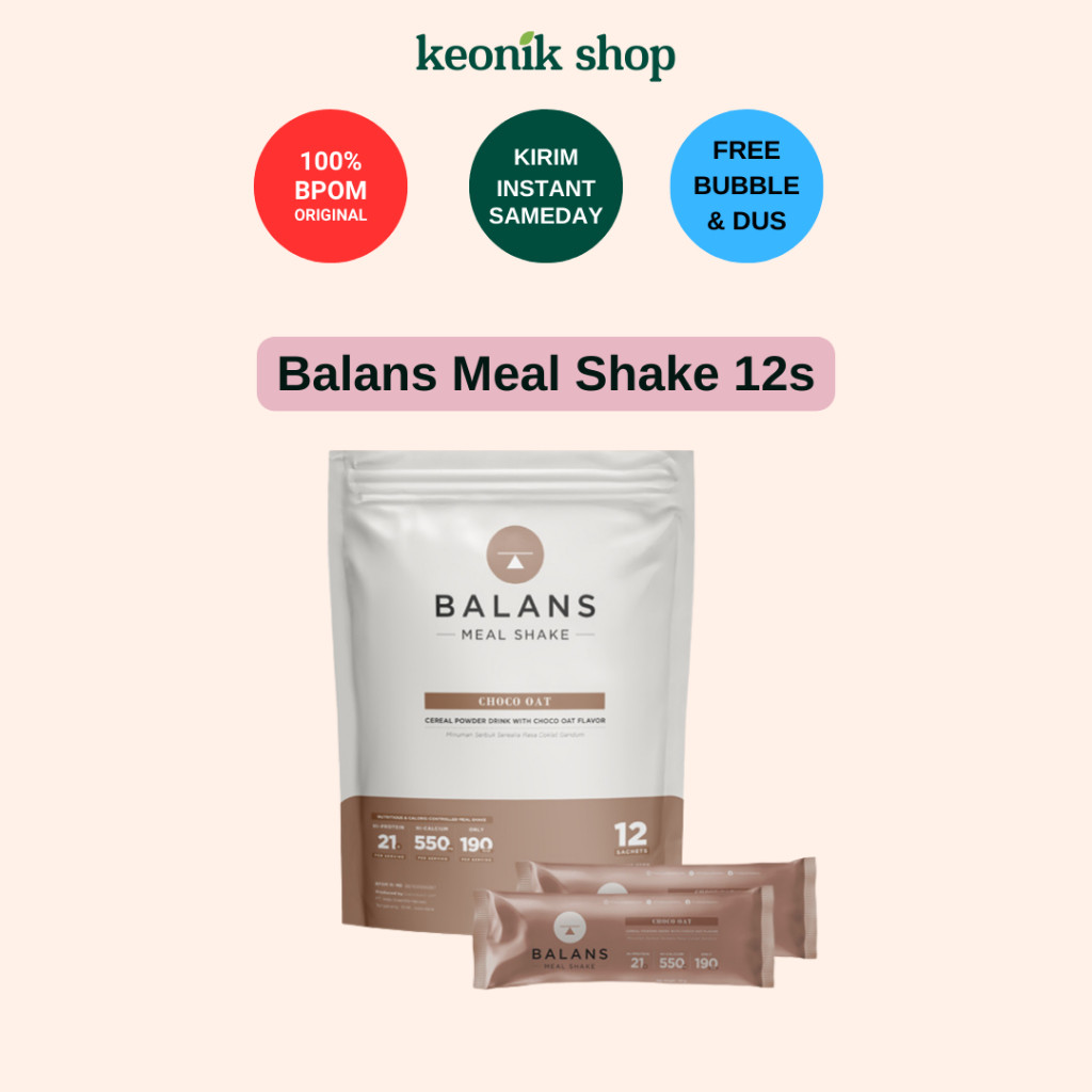 

Keonik Shop | Balans Meal Shake Choco Oat 12s Meal Replacement | Pengganti Sarapan Oat