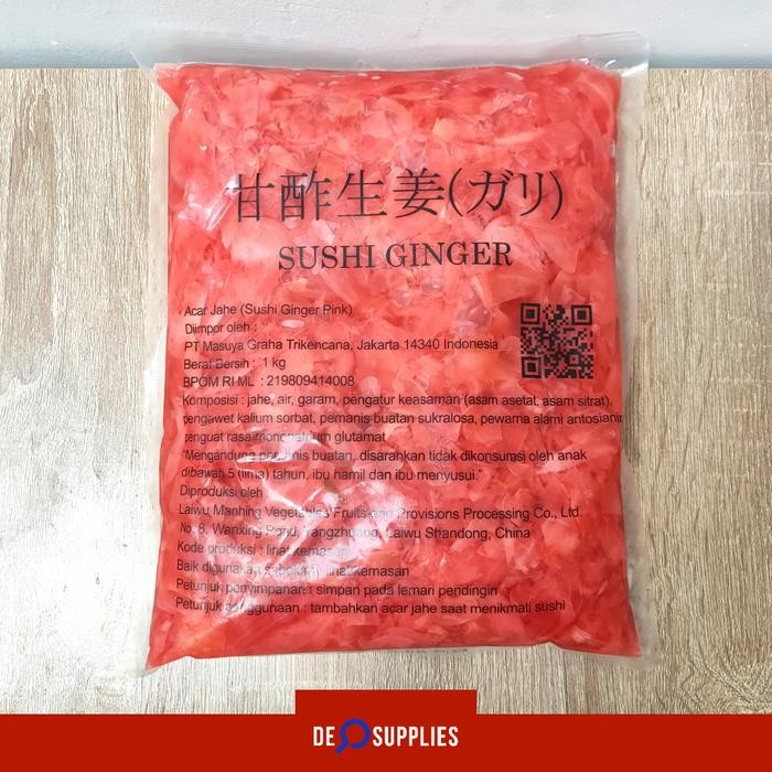 

Sushi Gari Pink 1kg - Acar Jahe Pickled Sushi Ginger Pink Shoga Asinan Terlaris