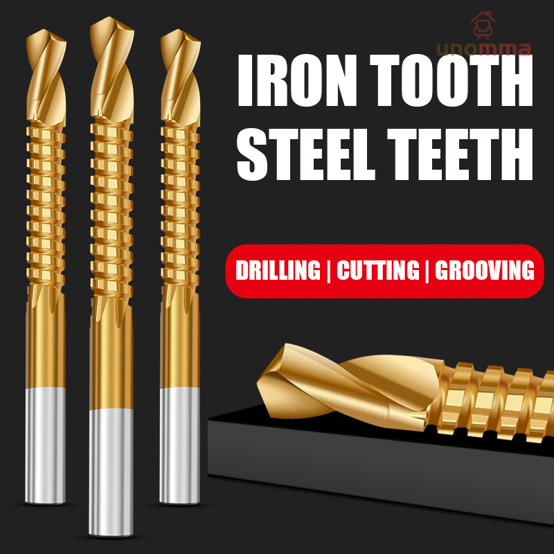 Bor Batang Bulat Set 6-piece Bor Slot Pengerjaan Kayu Bor Gergaji Lurus Batang Bor Putar