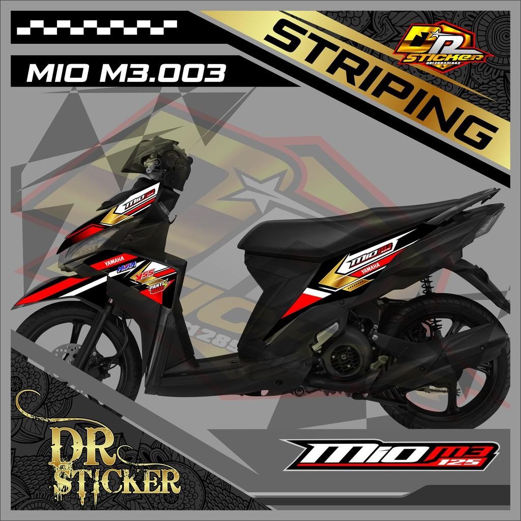 03Striping Mio M3 Semi Full - Striping Sticker Mio M3 - Sticker Striping Yamaha Mio M3 Desain Racing