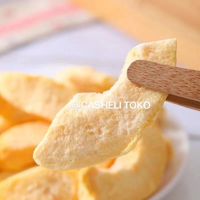 

casheli Crispy Freeze-dried Yellow Peach Snack Food Cemilan Camilan Peach Kuning Chips snacks - 30g