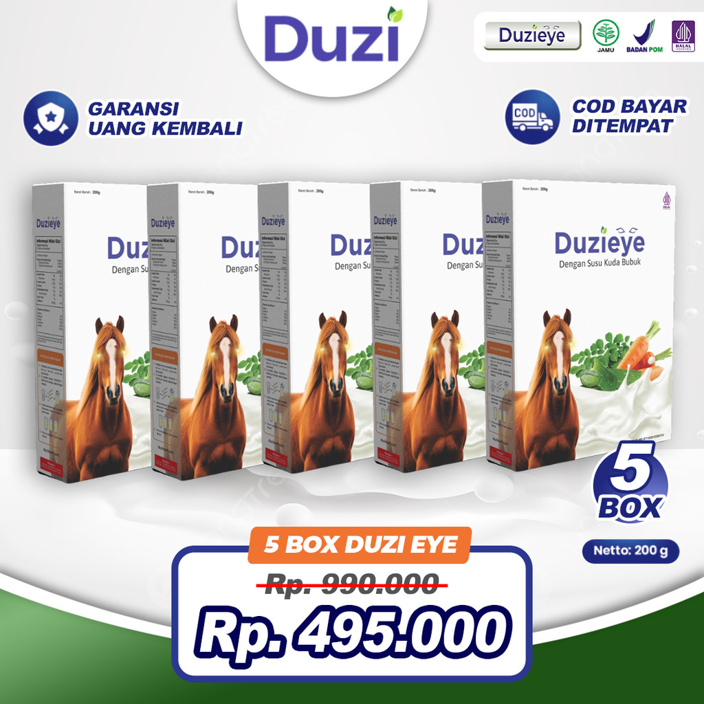 

Duzi Eye Susu Kuda Yang Diformulasikan Untuk Kesehatan Mata Minus, Lelah Dan Katarak Paket 5 Box