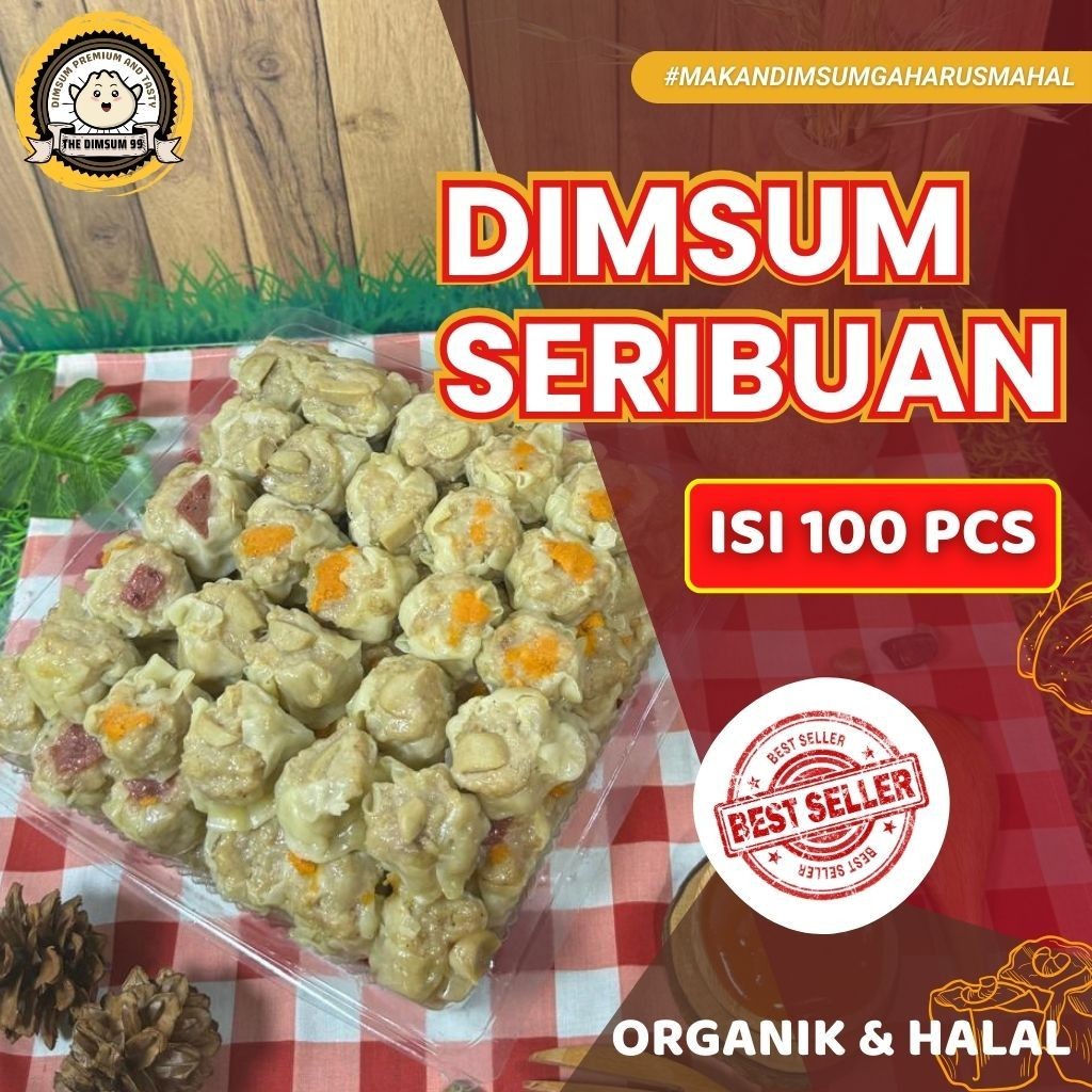

Dimsum Ayam MINI/ Seribuan isi 100 pcs Toping Mix Halal Gratis Saos Merah Menu Baru